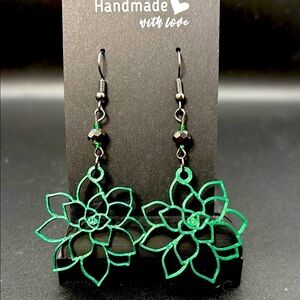 Green Succulent Earrings